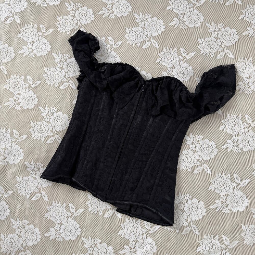Daisy Corsets Black Lace Corset Top Size M